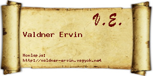 Valdner Ervin névjegykártya